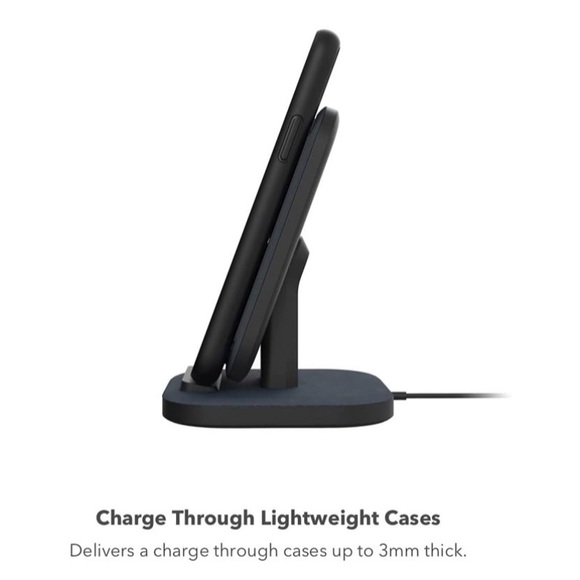 📱 mophie Universal Wireless Charging Stand - 15 Watt Fast Charger Black - Picture 5 of 6